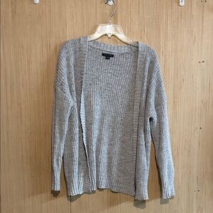 American Eagle Outfitters Light Gray Open Cardigan